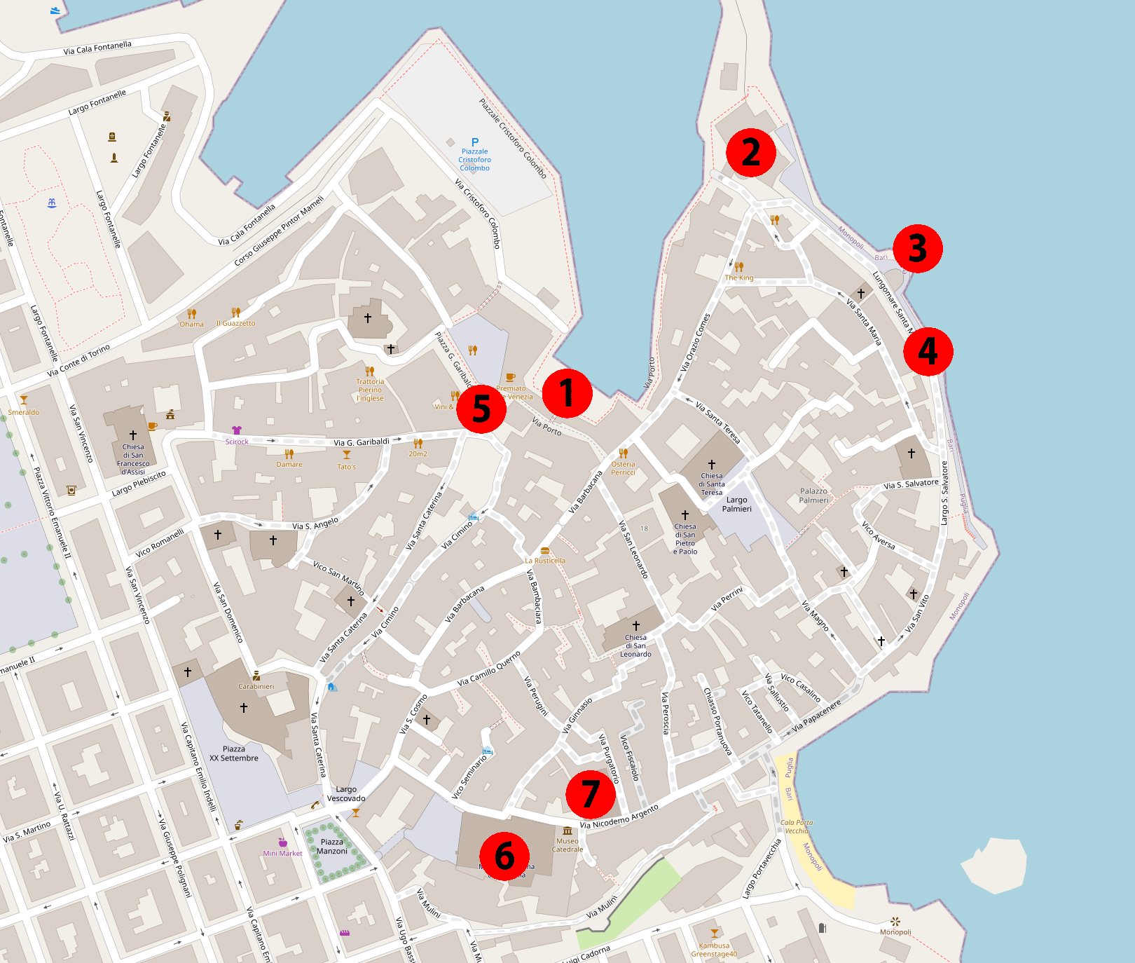 Monopoli Mapa Zwiedzanie Atrakcje Hotele Noclegi Przewodnik 
