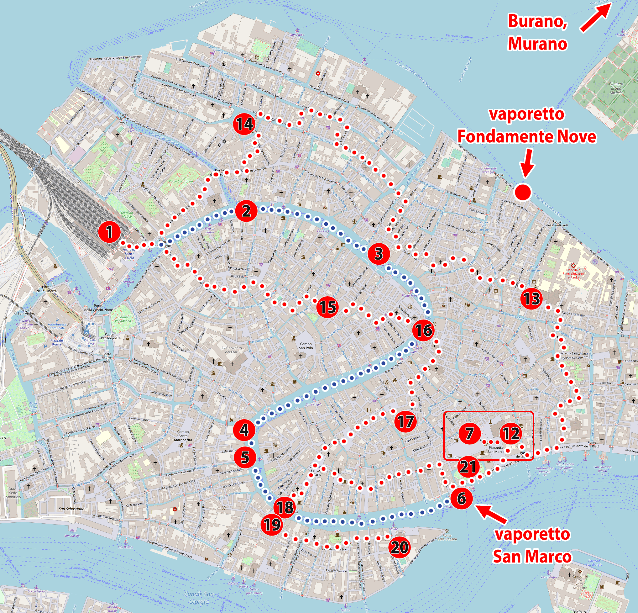 Venice - tourist map PDF - tourist attractions, What to see? Guide.