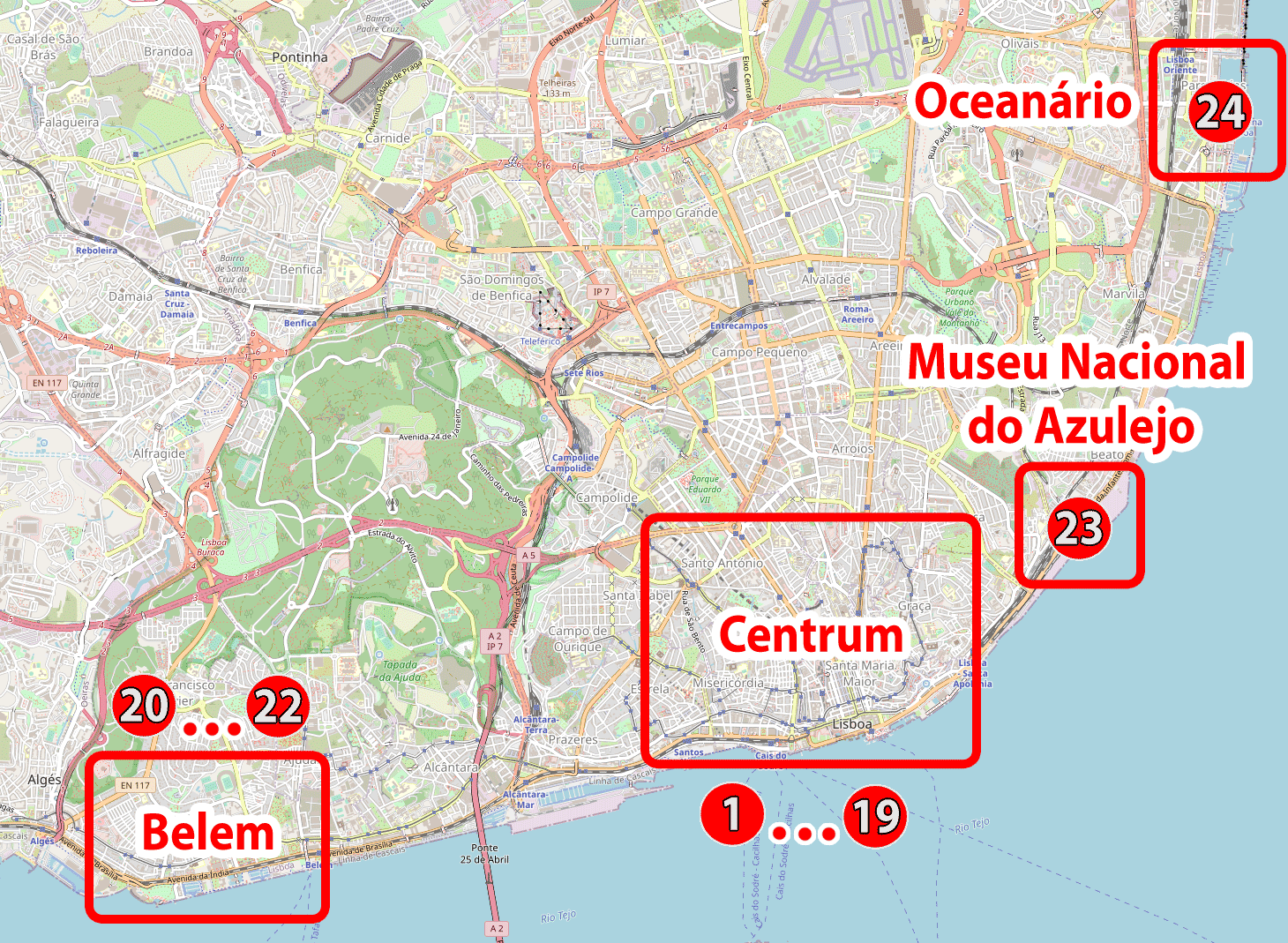 Portugal - Mapa turístico PDF - atrações turísticas, O que ver? Guia.