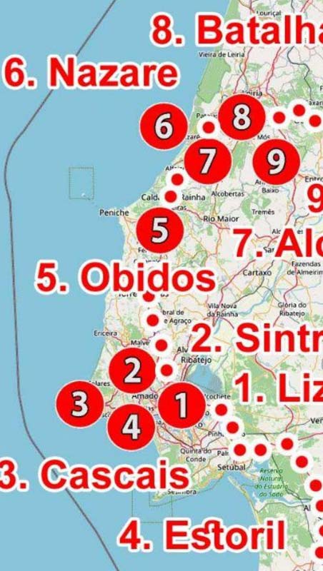 Portugal - Mapa turístico PDF - atrações turísticas, O que ver? Guia.