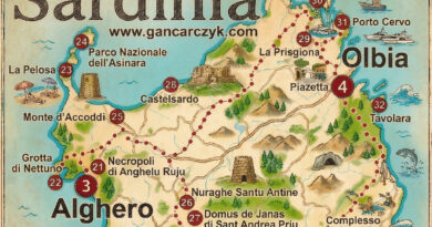 Mapa atrakcji Sardynii - plan zwiedzania i najważniejsze miejsca,, PDF, GPS.