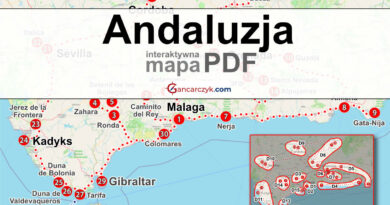 Andaluzja: interaktywna MAPA PDF, trasy zwiedzania 1-15 dni [2026]